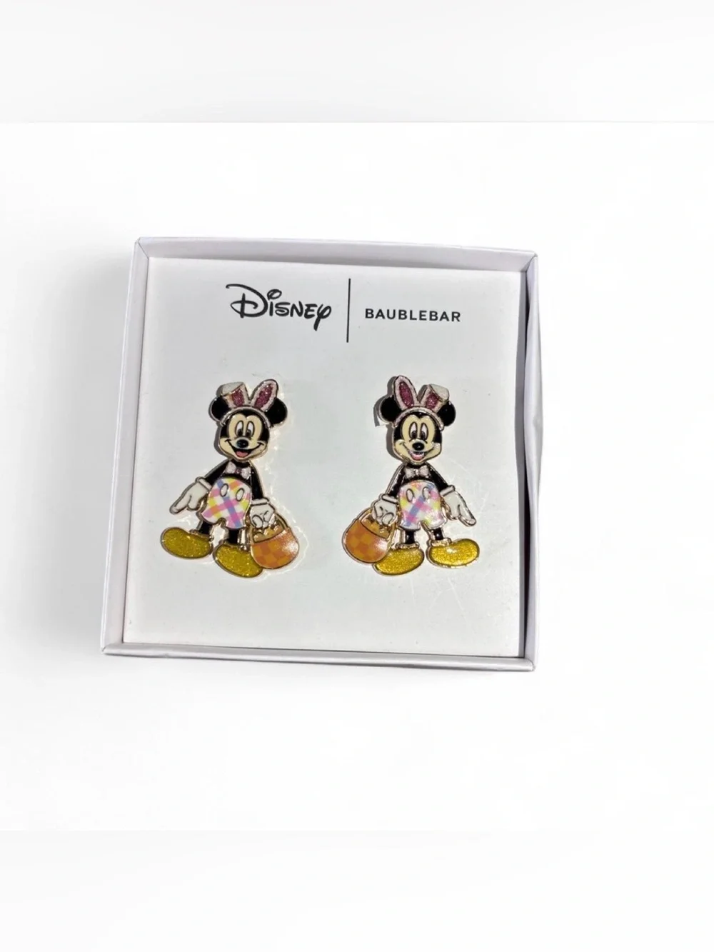 BaubleBar Minnie Mouse Pink, Gold & Black Kids Earrings